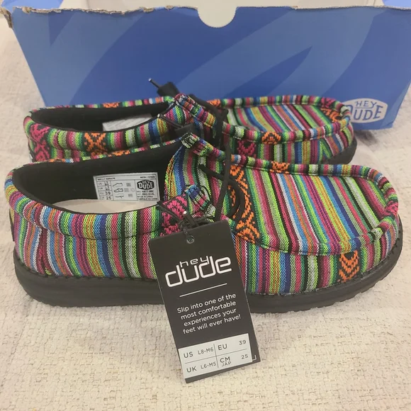 NEW Hey Dude Wally Serape Mesa Verde Slip On Shoes 40017-9BZ Size US L8-M6 Aztec - Picture 3 of 8